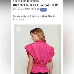 DEREK LAM 10 CROSBY BRYNN RUFFLE WRAP TOP